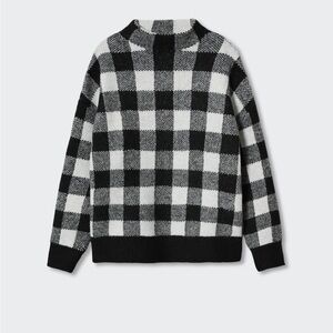 Mango Perkins Collar Check Sweater